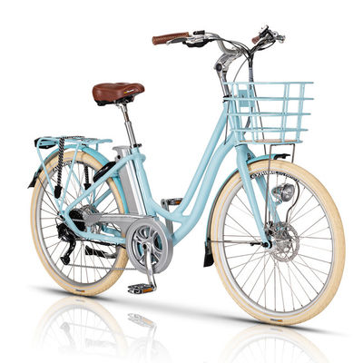 Vitesse maximale 45KM/h 48V500W 14AH 7 vitesses Disque de frein de cadre en aluminium Vélo hybride électrique