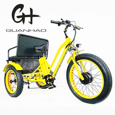 US Fat Tire Tricycle électrique pour passagers avec moteur Bafang de 1000W et pédale en aluminium
