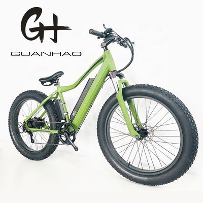 Sunrace 7 vitesses Dérailleur 26 pouces Fat pneu 500W couleur verte électrique montagne de neige E-bike