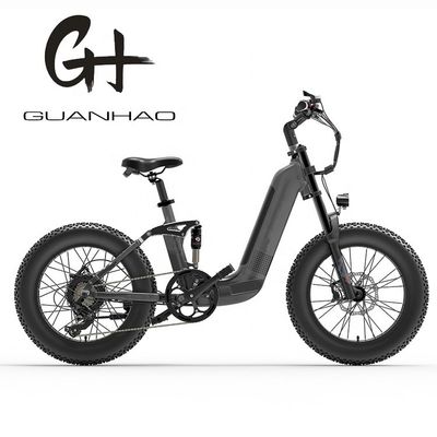 1000W 14AH Cadre à suspension complète 20 &quot;x4.0 Fat Tire Grand pneu plat de neige pneu à disque frein Ebike
