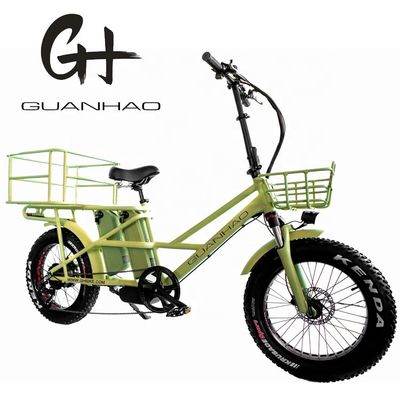 Cadre en alliage d'aluminium 48V34AH 1000W Fat Tire Ebike avec deux piles et deux paniers