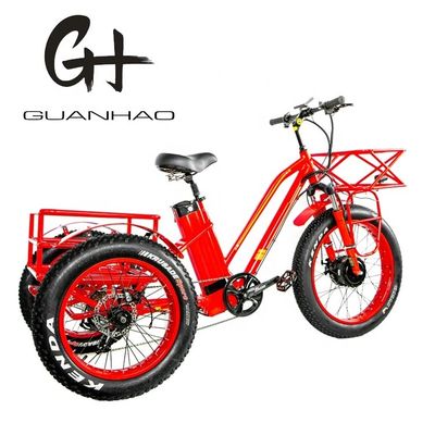 48V 750W moteur avant 24 &quot; adultes tricycle électrique avec 17AH batterie au lithium et pneus de neige gros