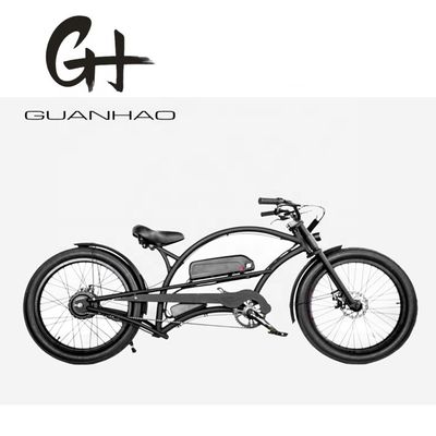 Vitesse unique 750W 28MPH 48V 17AH 24 pouces 3,0 pneus Chopper vélo électrique Beach Cruiser