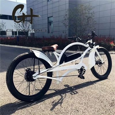 Vitesse unique 750W 28MPH 48V 17AH 24 pouces 3,0 pneus Chopper vélo électrique Beach Cruiser