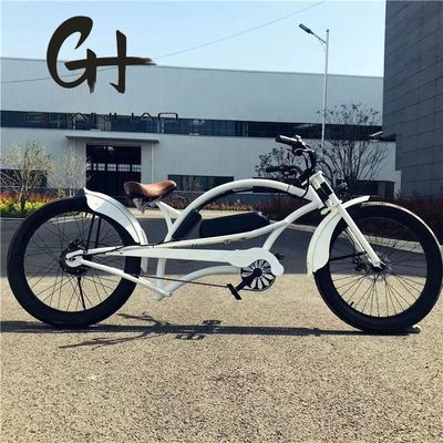 Vitesse unique 750W 28MPH 48V 17AH 24 pouces 3,0 pneus Chopper vélo électrique Beach Cruiser