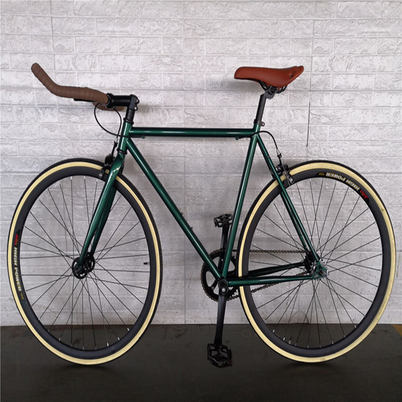 Double V Brake 700c Bullhorn Manche Bar Bicicle à engrenages fixes pour adultes Vintage classique rétro