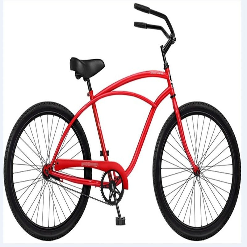 26 pouces de couleur rouge Homme classique Beach Cruiser vélos avec un siège grand et confortable