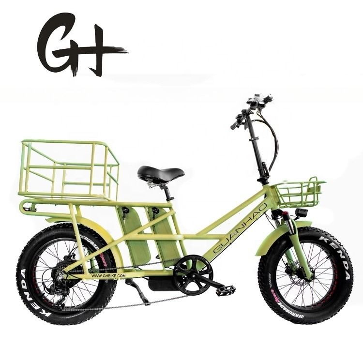 48V frein à disque batterie double neige grosse pneu électrique vélos de chargement pour la famille 2