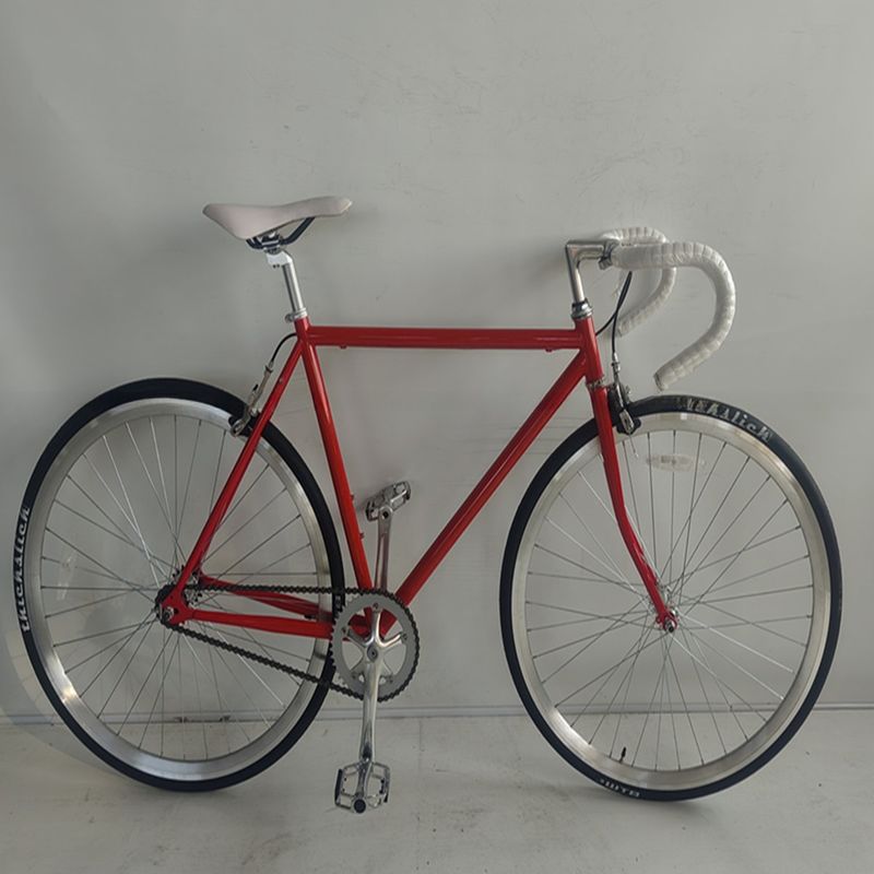 58cm Fixie Bikes avec couleur rouge Thickslick 700c Pneus et fourchette en acier 4130 Cadre Chrome