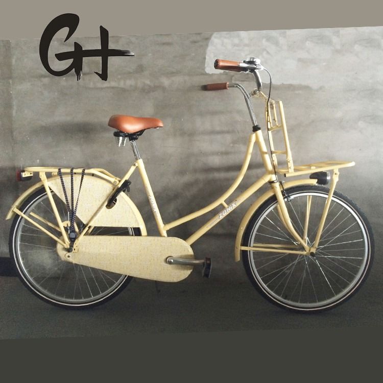 Vélo Old Man de 28 pouces, vélo classique hollandais avec cadre en acier et frein double V.