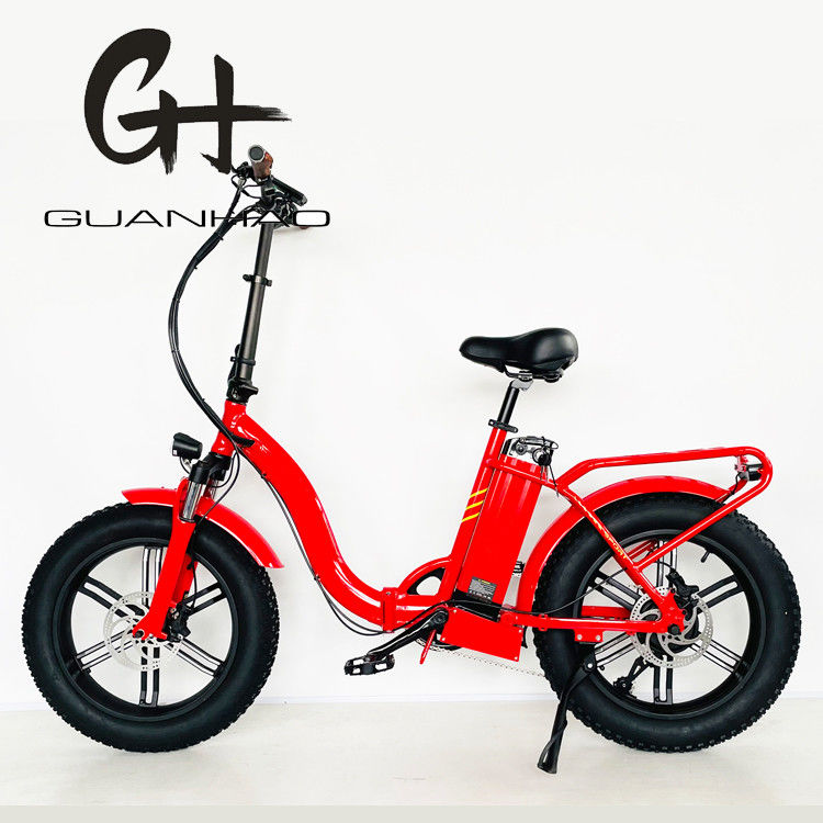 20 pouces de pneus gros Ebike plus puissant couleur rouge pliable vélo électrique avec tige en alliage
