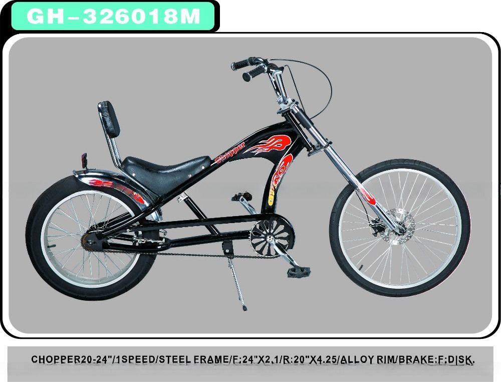 Chopper Bike Black Low Rider Mode Bike avec le frein à disque F R V-Brake