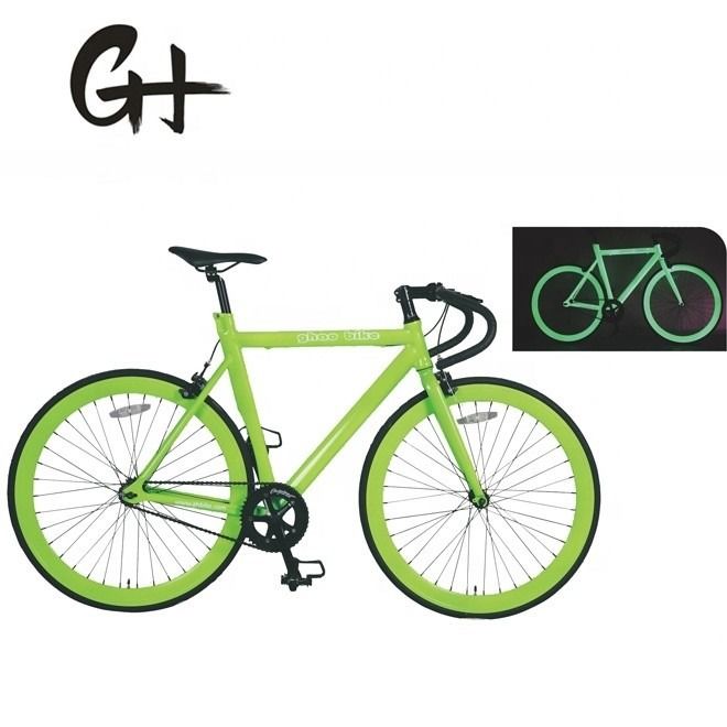 Couleur 700C Verte Vélo à vitesse fixe unique avec peinture de nuit au néon