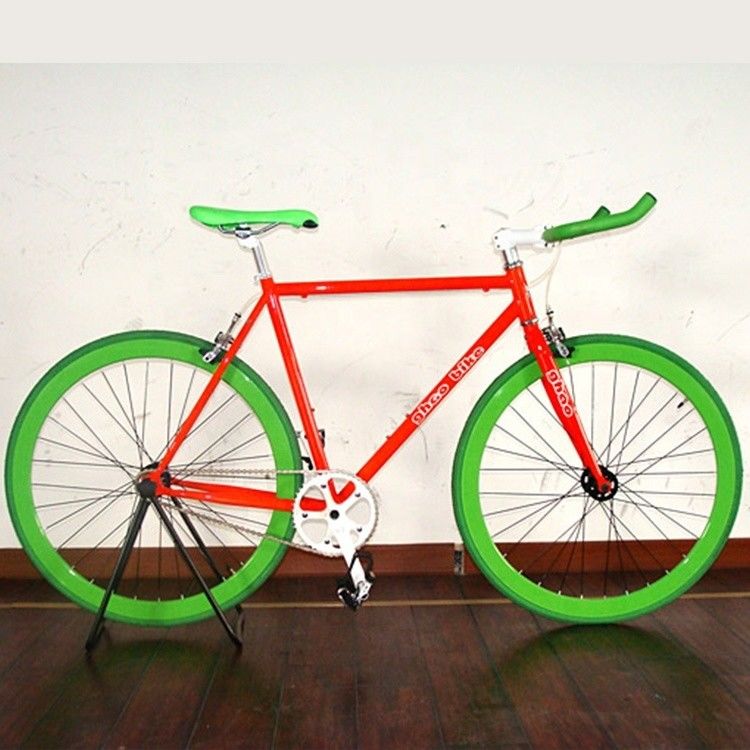 Pneus épais 700C 45MM Jante en aluminium à vitesse unique Fixie Gear Vélo avec fourchette en acier