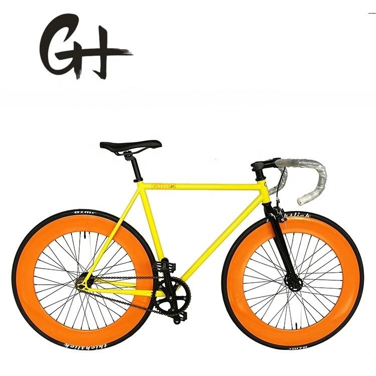 Approuvé par la CE 700C 80MM Grande jante colorée à vitesse unique à engrenage fixe avec 1.6m Alloy Stem