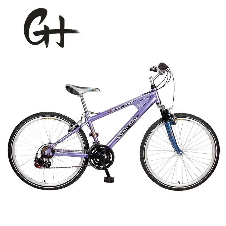 Vélo de montagne en aluminium sans fil 26 pouces Shimano 21S pour hommes avec suspension avant