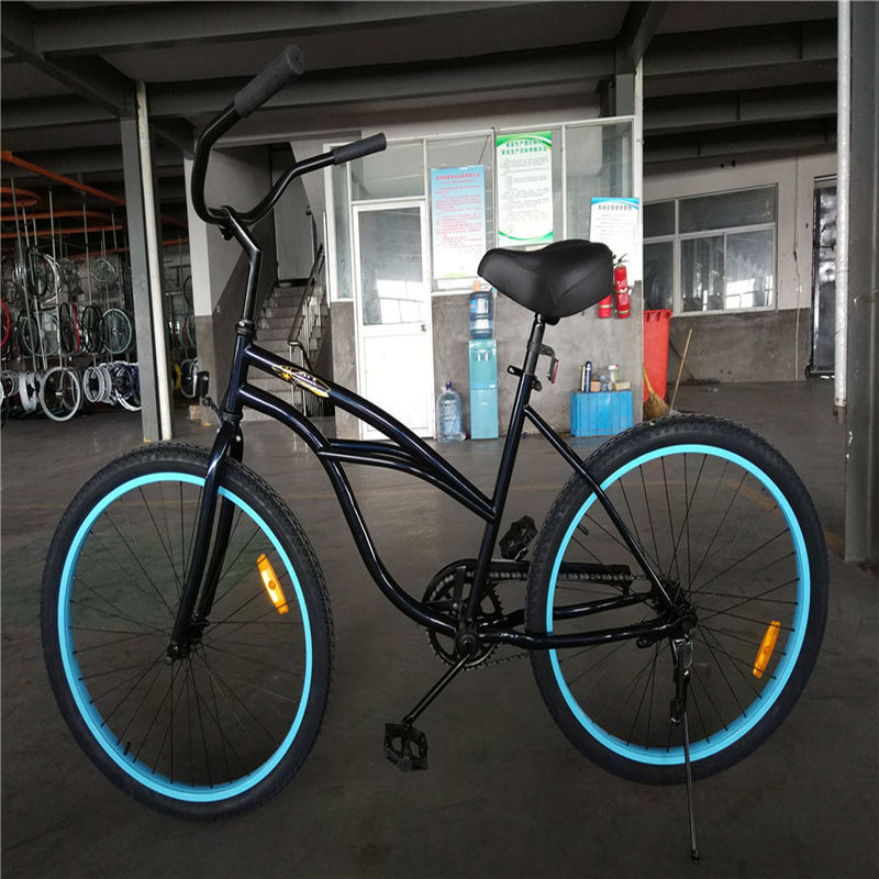 26 pouces personnalisé étirement à une seule vitesse frein à pieds vélo de plage avec pédale ordinaire