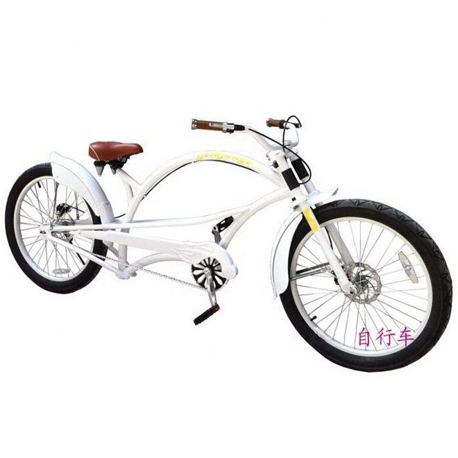 Chauffure en aluminium de 24 pouces 3.0 pneu CE OEM Chopper Cruiser à vitesse unique Vélo avec frein à disque