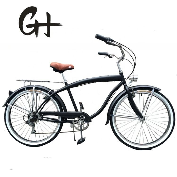 Cadre dur 26 &quot; Taille de roue Shimano 7 vitesse américaine rack arrière Hommes Beach Cruiser vélo