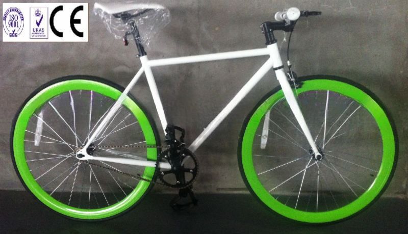 Aluminium LASCO 46T à engrenage fixe Vélo à piste à vitesse unique avec une jante en alliage d'aluminium