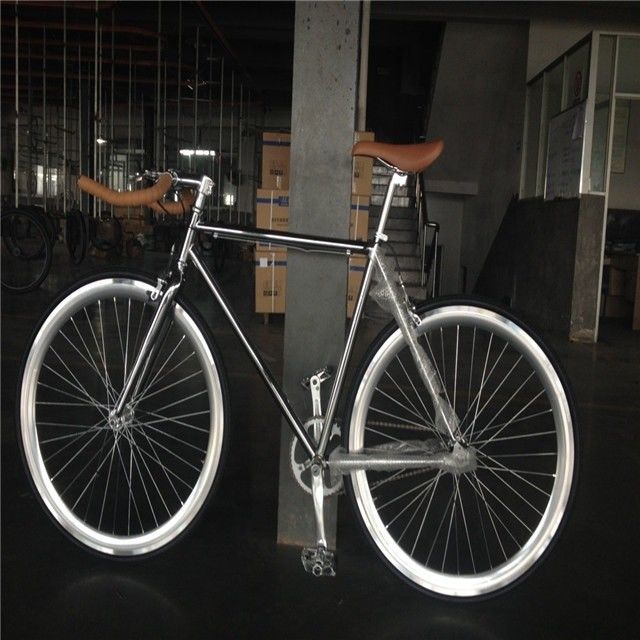 Non pliable 700C couleur chrome à vitesse unique pour adultes de course Fixie vélo de OEM Taiwan pièces