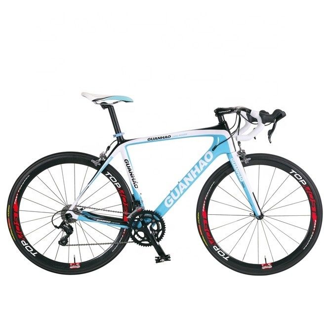 Construction durable 700C 18S Full Carbon Fiber Bike de course avec pédale ordinaire