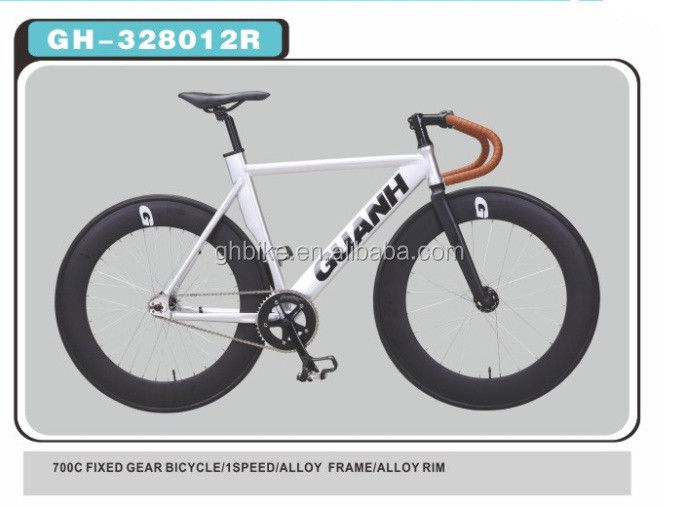 Vélo à engrenage fixe en alliage d'aluminium 700C personnalisé avec poids brillant de 13 kg et couleur Pantone