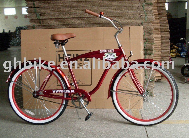 Polyvalent 26 pouces cadre en acier Hommes Beach Cruiser vélo pour la promotion Poids brillant 19KGS