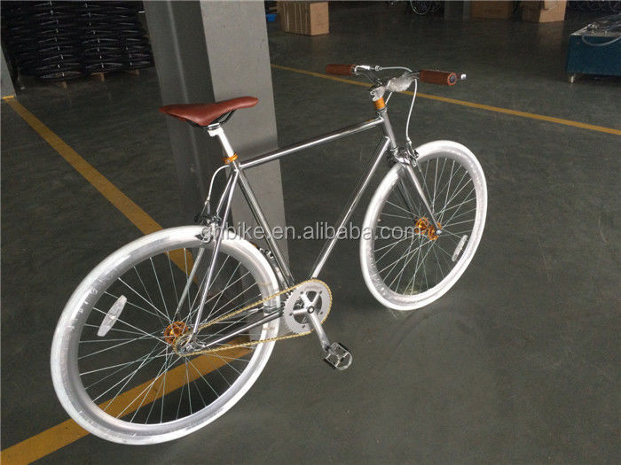 Rame en alliage de 43 mm 700C Cycle d'engrenage fixe avec finition en électroplate et cadre en acier chrome