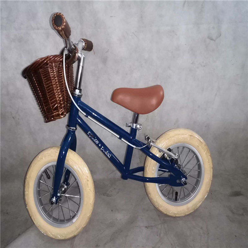 Bicicleta de balance en acier avec fourchette et cadre pour enfants de 3 à 5 ans Couleur bleue 12 pouces