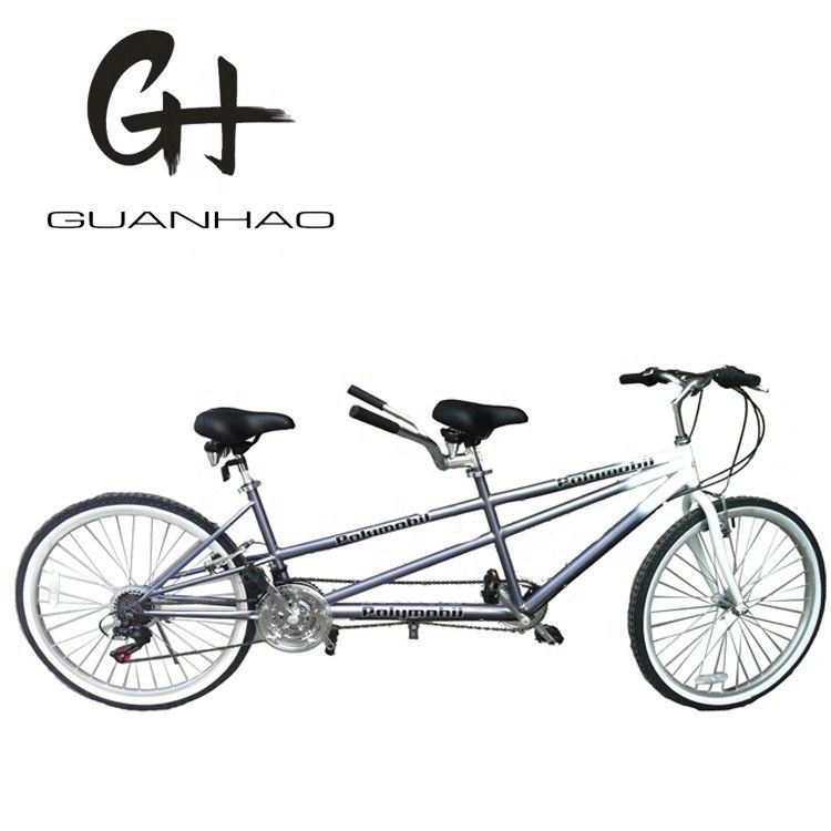 Vélo tandem en aluminium de 26 pouces avec cadre en acier de 21 kg et Shimano 18 vitesses