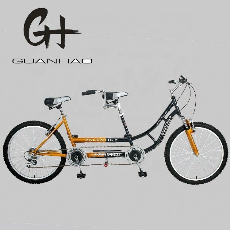 24 pouces Shimano 7 vitesses OEM CE acier tandem deux personnes Vélo avec suspension à fourchette