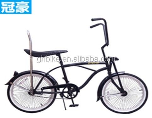 14KGS Couleur noire Sport Beach Cruiser Vélo Lowrider Vélo avec selle en cuir