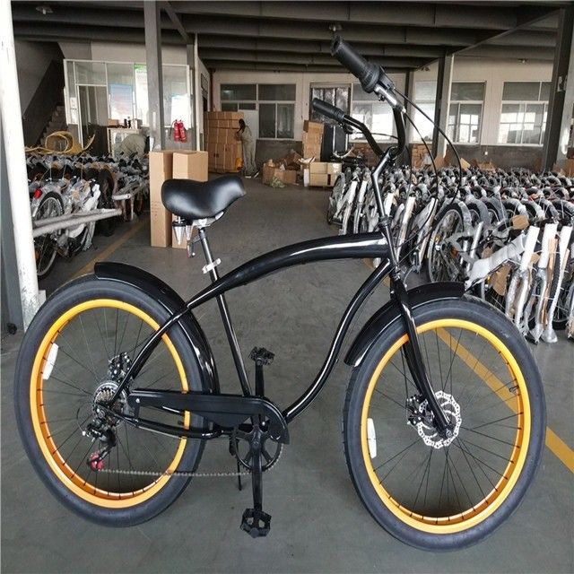 26 pouces 3.0 pneus de graisse pneus hommes vélo de plage croisière avec Shimano 7 vitesses et frein à disque