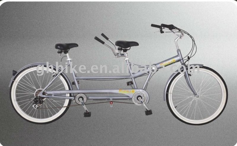 Shimano 7 vitesse vélo tandem 26 pouces vélo pliant tandem avec cadre en acier et deux sièges