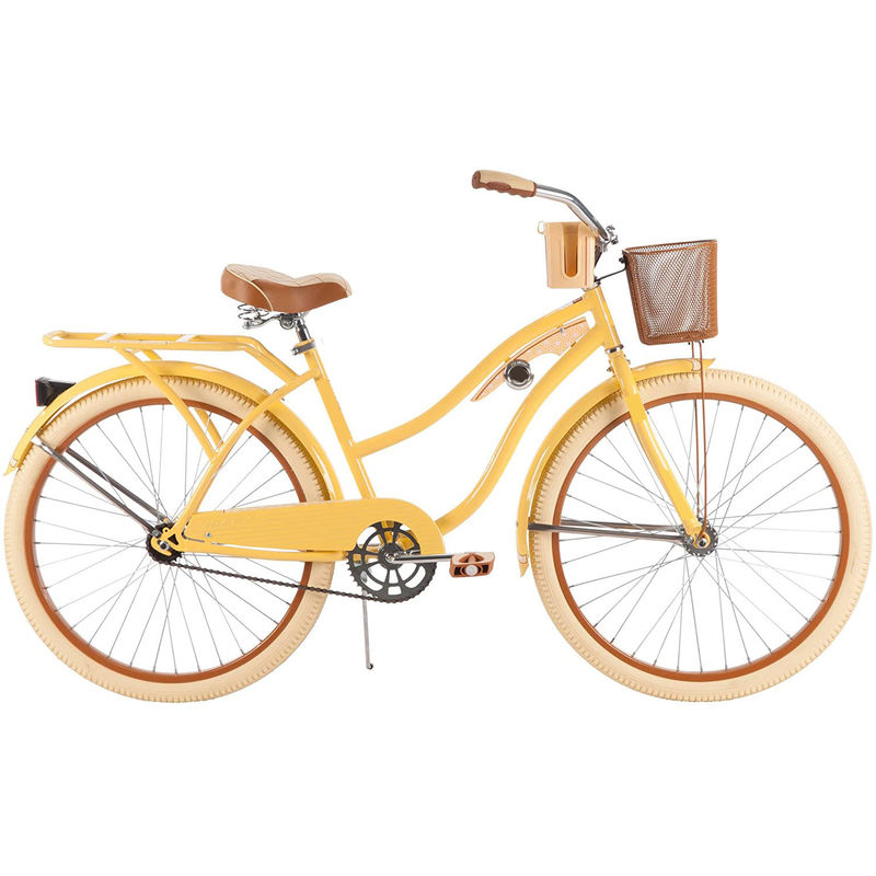 Pédal ordinaire de 26 pouces Vélo de croisière pour femmes avec jante en aluminium et couleur jaune banane