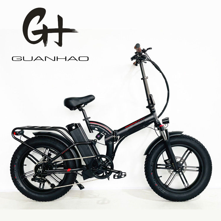 Alloy Crank 7 vitesses engrenages pneus de graisse pliant ebike avec batterie au lithium 21A et moteur 750W