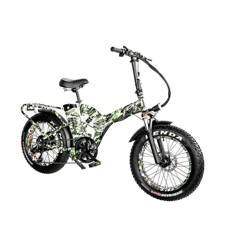 48V * 21AH 20 pouces de suspension complète Couleur de camouflage 1000W PLAYING FAT TIRE BICKET ELECTRIC avec support arrière