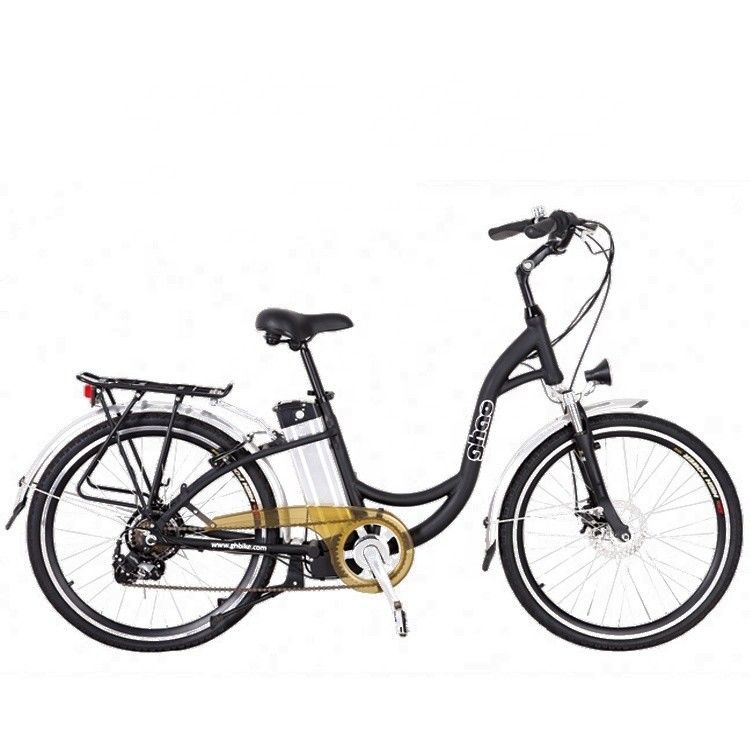 26 &quot; 48V 500W 40KM/H 10.4AH batterie au lithium femme cadre en aluminium 7 vitesses OEM personnalisé Step Thru vélo de ville électrique