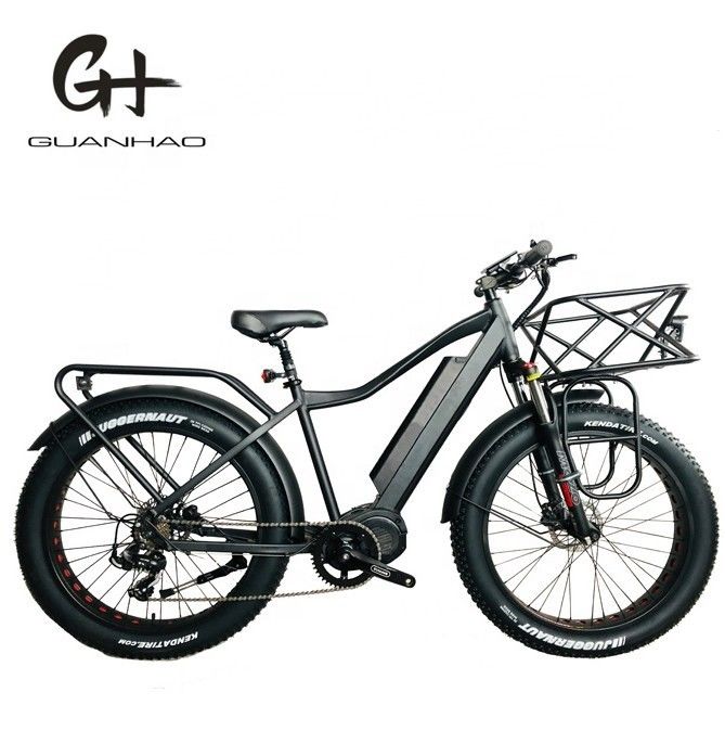 Vélo électrique à pneus gras de montagne de 26x4.0 pouces avec moteur plongeur de 1000W et support avant