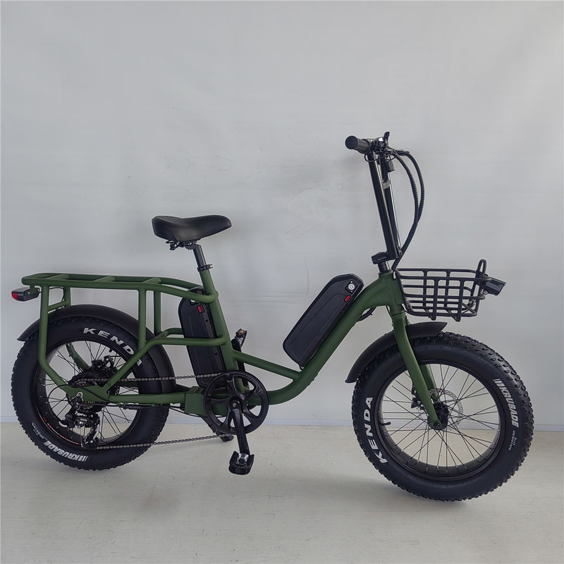 1000W 48V 34A Cadre pliable Vélo de charge électrique avec pneus de 20 pouces et support arrière