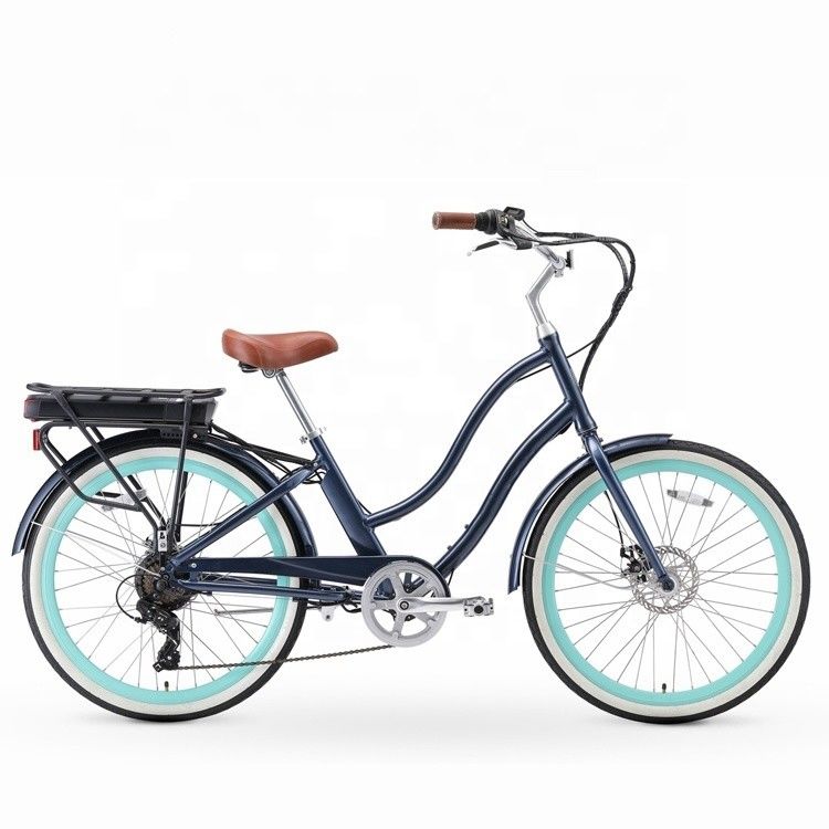 26 &quot; 500W OEM personnaliser CE 48V 14AG batterie au lithium 7 vitesses PAS Pas à pas femmes Lady Girl Beach Cruiser vélo électrique