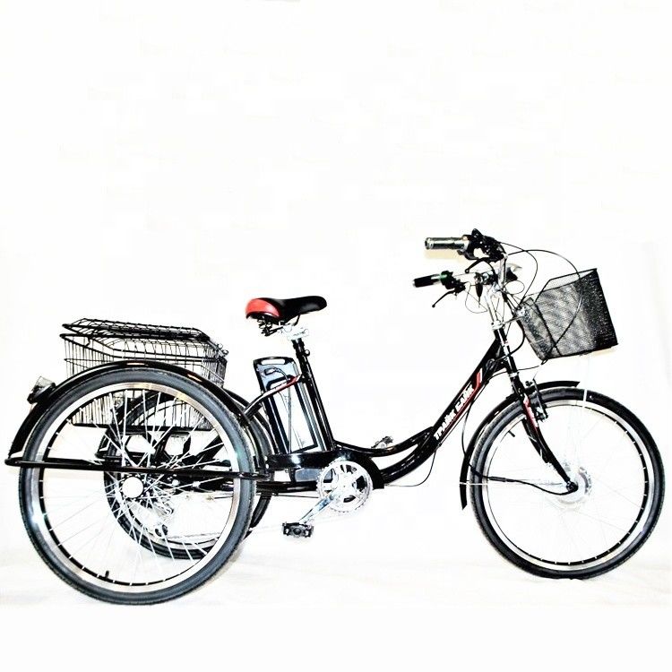 Moteur à moyeu arrière de 24 pouces cadre en acier 7 vitesses 36V350W 35KM/H Tricycles électriques unisexes pour adultes