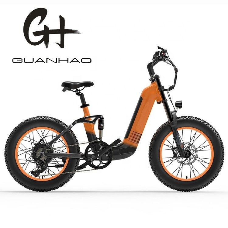 1000W 14AH Cadre à suspension complète 20 &quot;x4.0 Fat Tire Grand pneu plat de neige pneu à disque frein Ebike
