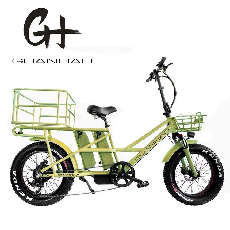 Cadre en alliage d'aluminium 48V34AH 1000W Fat Tire Ebike avec deux piles et deux paniers