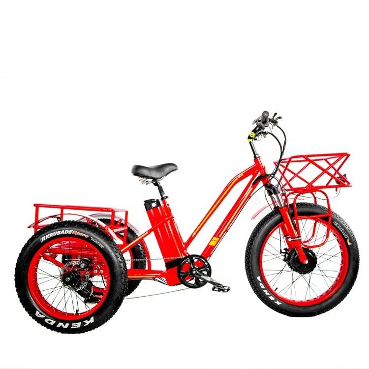 48V 750W moteur avant 24 &quot; adultes tricycle électrique avec 17AH batterie au lithium et pneus de neige gros