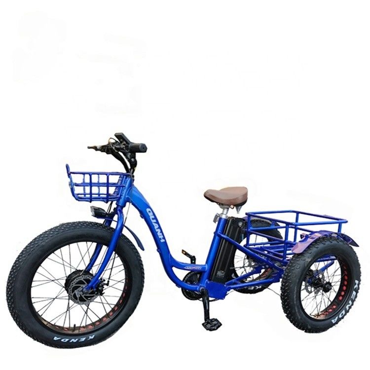 Conduire un tricycle électrique de type électrique 24 &quot;x4.0 pneus gras électrique cargo avec moteur 48V 1000w