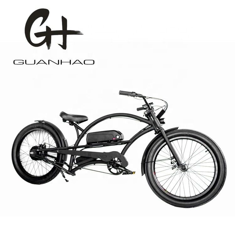 Vitesse unique 750W 28MPH 48V 17AH 24 pouces 3,0 pneus Chopper vélo électrique Beach Cruiser
