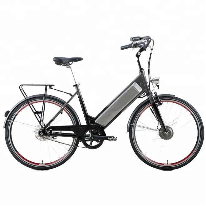 Vélo électrique urbain vert à une vitesse unique 200-250W pour le marché européen 26 pouces A2B en vert